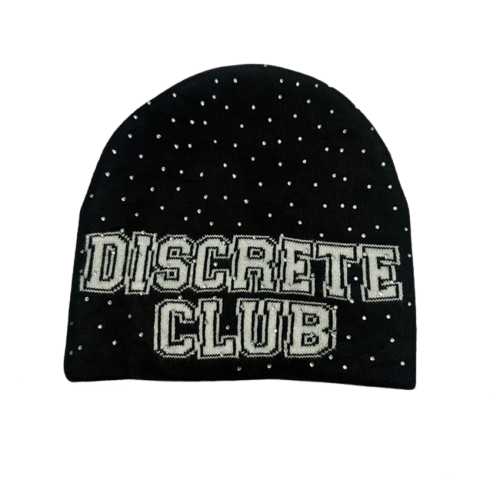 Discrete Club Rhinestone Beanies